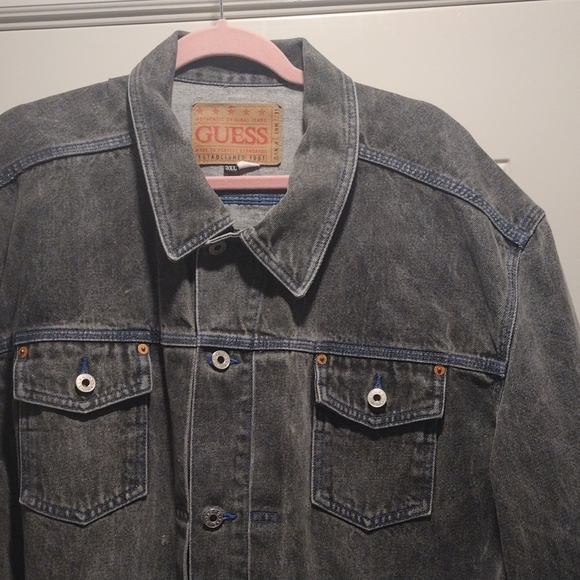 Black denim 3xl (2xl) Guess jacket from the  late 80s - Picture 7 of 13